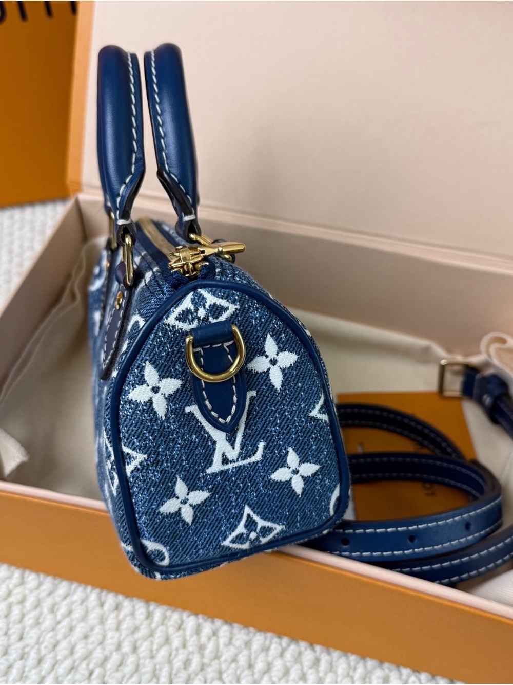 Rare Auth Louis Vuitton Denim Nano Speedy - Picture 3 of 5